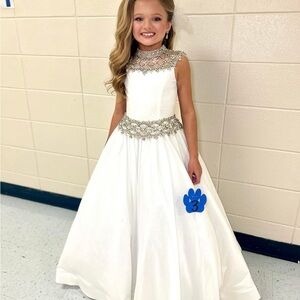 Girls Classic White Pageant Dress